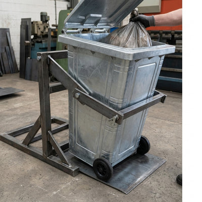 240 litre galvanised steel wheelie bin