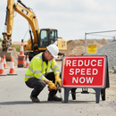 Light Gray Premium Reduce Speed Now Sign - 1050x750mm for Traffic Safety