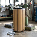 Open Top Wood-Effect Steel Waste Bin 40 Litre 755mm