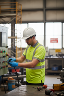 Dim Gray High-Visibility Short Sleeved Polo Shirt - Yellow