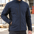 Lightweight Softshell Work Jacket with Fleece Collar - Dark Navy/Black (view 2)