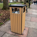 Square Wood Effect Waste Bin – 36 Litre Steel Frame