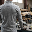Merino Wool Midlayer Work Jacket with Coolmax Lining - Grey Melange