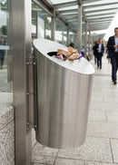 45-litre stainless steel litter bin, satin polish