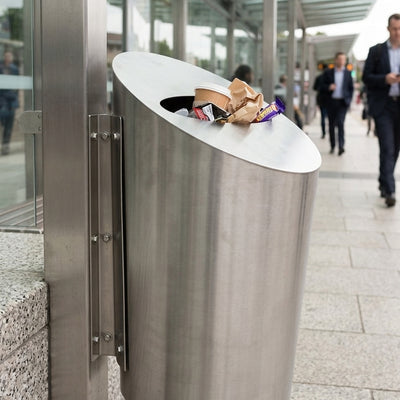 45-litre stainless steel litter bin, satin polish