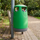 Round Hooded Litter Bin – 95 Litre with Dual Apertures