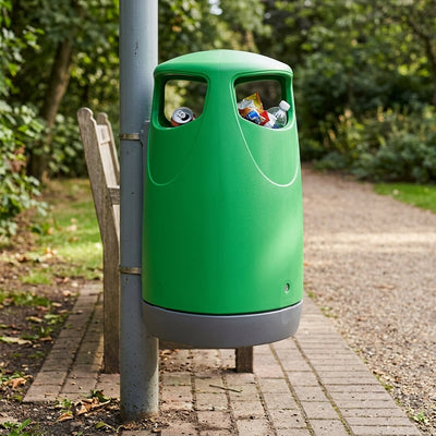 Round Hooded Litter Bin – 95 Litre with Dual Apertures