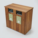 Double Iroko Hardwood Bin with Two Galvanised Liners (view 2)
