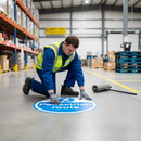 Gray Premium Pedestrian Route Floor Sign - Slip Resistant and Durable