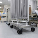 4-Section Folding Mobile Curtain Screen with Twin Wheel Castors