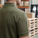 Khaki Green Polo Shirt with Chest Pocket - Cotton Blend
