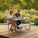 Olive Drab Premium Durable Steel Picnic Table for Outdoor Spaces