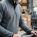 Steel Grey Low-Shedding Half Zip Fleece Pullover