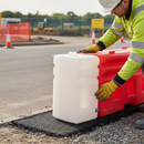 Gray Heavy Duty Safety Barrier End Stop - Without Pin for Crash Protection