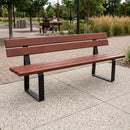 1.5m Wood and Steel Bench with Backrest