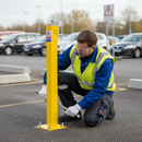 Light Slate Gray Premium Lockable Folding Square Parking Post for Secure Parking