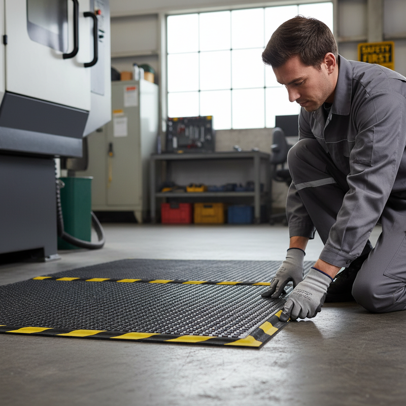 Dim Gray Premium Anti-Fatigue Safety Mat - Chemical Resistant and Non-Slip