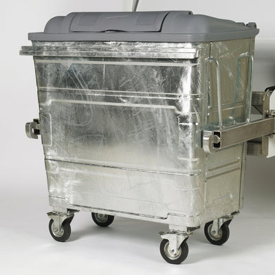660 litre galvanised steel wheeled recycling container