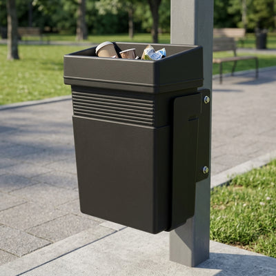 30 Litre open-top litter bin, wall or post mountable