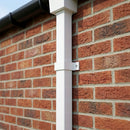 Aluminium Downpipe Clip 72×72mm with 5mm Wall Spacing — RAL 9016 (in use)