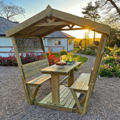 Wooden Arbour with Roof - 2.4m Width
