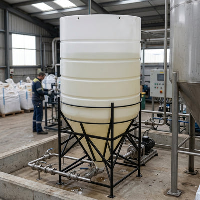 8000 Litre 60° Open Top Cone Tank, UV-Stabilised Polyethylene