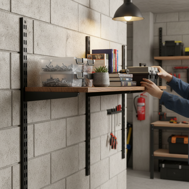 Light Slate Gray Premium Twin Slot Shelving Bracket for Adjustable Storage Solutions