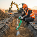 Dark Olive Green Premium Detectable Underground Tape 150mm x 100m for Marking Buried Services