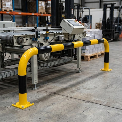 600 x 2000mm Steel Collision Protection Guard Yellow/Black