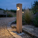 Larch timber single LED bollard for pathway lighting