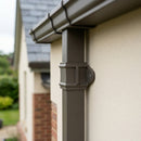 Traditional Downpipe Spare Socket Eared 72x72mm Aluminium — RAL 7022 (in use)