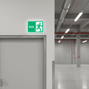 Dark Gray Premium Exit Running Man Right Sign for Fire Safety