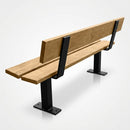 80x80mm steel frame park bench with hardwood seat (view 2)