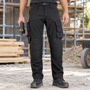 Stretch Work Trousers with Integrated Kneepads - Black