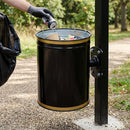Open-top Post-mounted Steel Litter Bin, 40 litre, rust-resistant