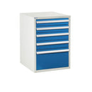 Light Gray Euroslide 5 Drawer Cabinet - 2x100mm, 2x125mm, 1x300mm