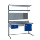 Slate Gray Express Cantilever Workbench Kit E - Single Drawer, Storage Cupboard - 1180mm Rear Support Posts