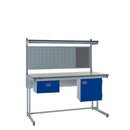 Light Slate Gray Express Cantilever Workbench Kit C - Single Drawer, Storage Cupboard - 760mm Rear Support Posts