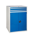 Dark Cyan 2 Drawers & Cupboard Euroslide Tool Cabinet - 1200mmH x 900mmW