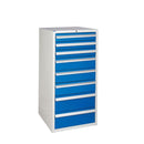 Dark Cyan Euroslide 8 Drawer Cabinet - 5x100mm, 3x200mm