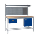 Light Slate Gray Express Square Tube Workbench Kit C - Single Drawer Storage Cupboard - 760mm Rear Support Posts