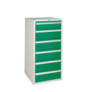 Sea Green Euroslide 6 Drawer Cabinet 1x150mm, 5x200mm