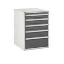 Dim Gray Euroslide 5 Drawer Cabinet - 1x100mm, 2x125mm, 1x150mm, 1x250mm