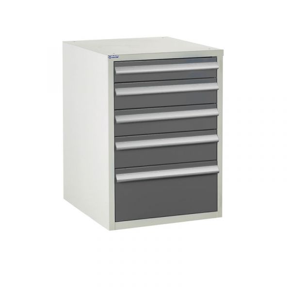 Dim Gray Euroslide 5 Drawer Cabinet - 1x100mm, 2x125mm, 1x150mm, 1x250mm