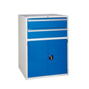 Dark Cyan 2 Drawers & Cupboard Euroslide Tool Cabinet - 1200mmH x 900mmW