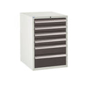 Light Gray Euroslide 6 Drawer Cabinet - 4x100mm, 1x150mm, 1x200mm