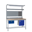 Light Slate Gray Express Square Tube Workbench Kit E - Single Drawer, Storage Cupboard - 1180mm Rear Support Posts