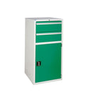 Sea Green 2 Drawer & Cupboard Euroslide Tool Cabinet - 1200mmH x 600mmW