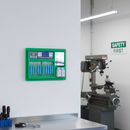 Light Gray Premium Wall-Mountable Eye Wash Station with Saline Solution