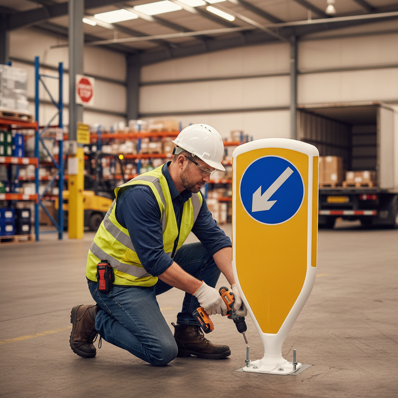 Rosy Brown Premium Retroreflective Reboundable Self-Righting Bollard - White